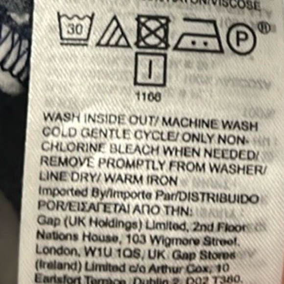 Gap, 100% Rayon/Viscose, Lounge, Roll Sleeves Dress, Blue/White, Size Medium - Picture 7 of 7